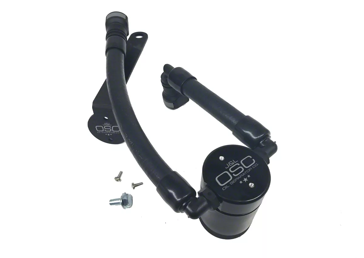 J&L 3.0 Oil Separator; Black Anodized; Driver Side (07-14 Mustang GT500)