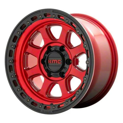 KMC Chase Candy Red with Black Lip 6-Lug Wheel; 17x9; -12mm Offset (07-14 Yukon)