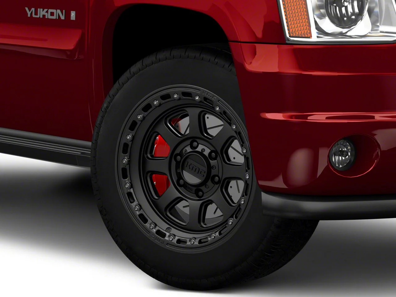 KMC Chase Satin Black with Gloss Black Lip 6-Lug Wheel; 20x9; 18mm Offset (07-14 Yukon)