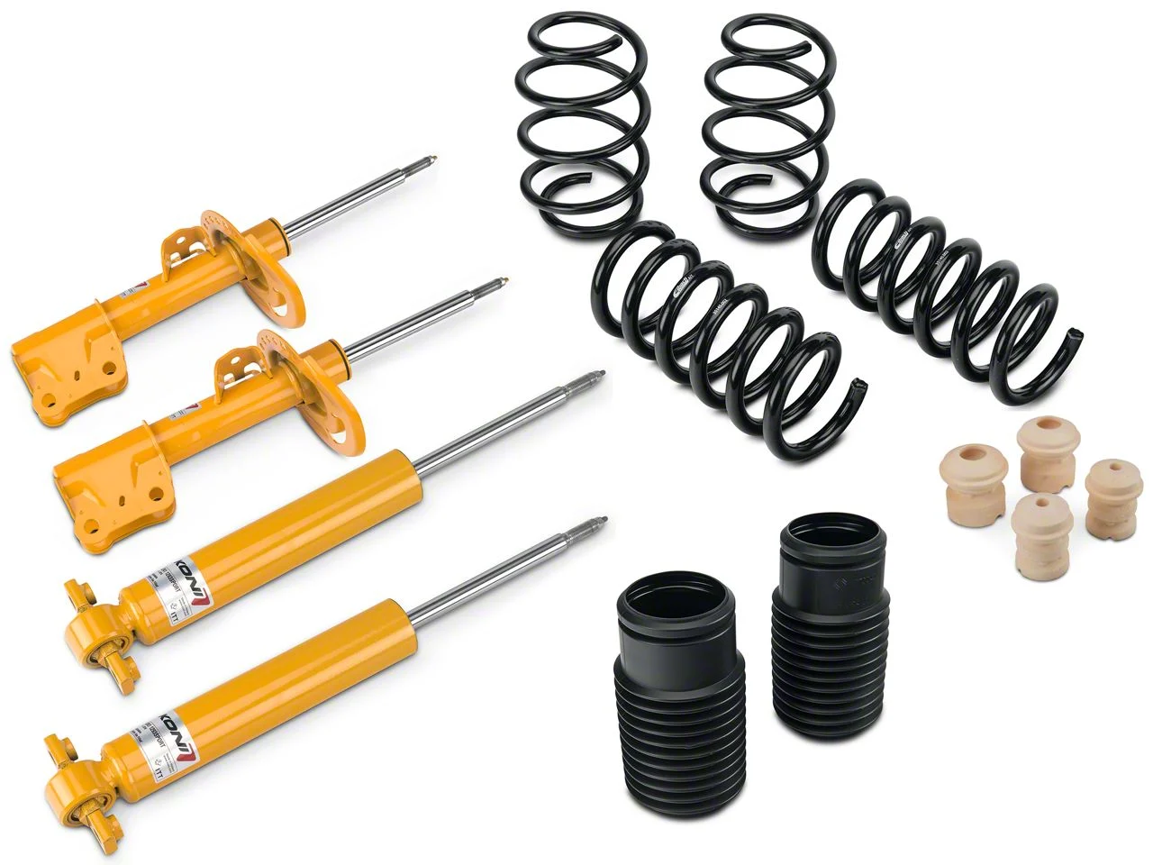 KONI Sport Adjustable Shock, Strut and Eibach Pro-Kit Lowering Spring Kit (15-26 Mustang GT w/o MagneRide)