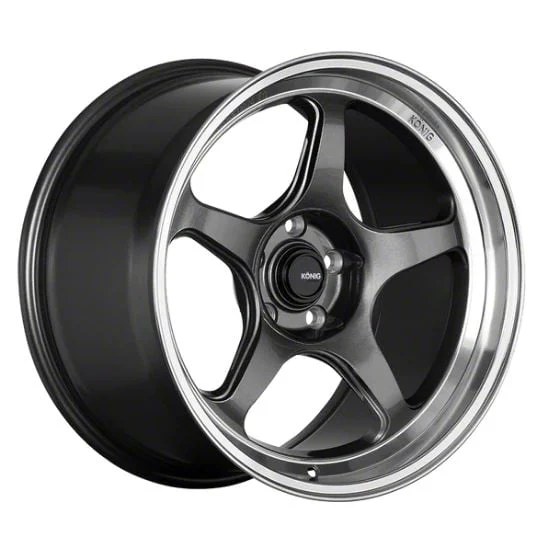 Konig Hyperspec Anthracite Metallic with Mirror Machined Lip Wheel; 18x8.5; 32mm Offset (16-24 Camaro)