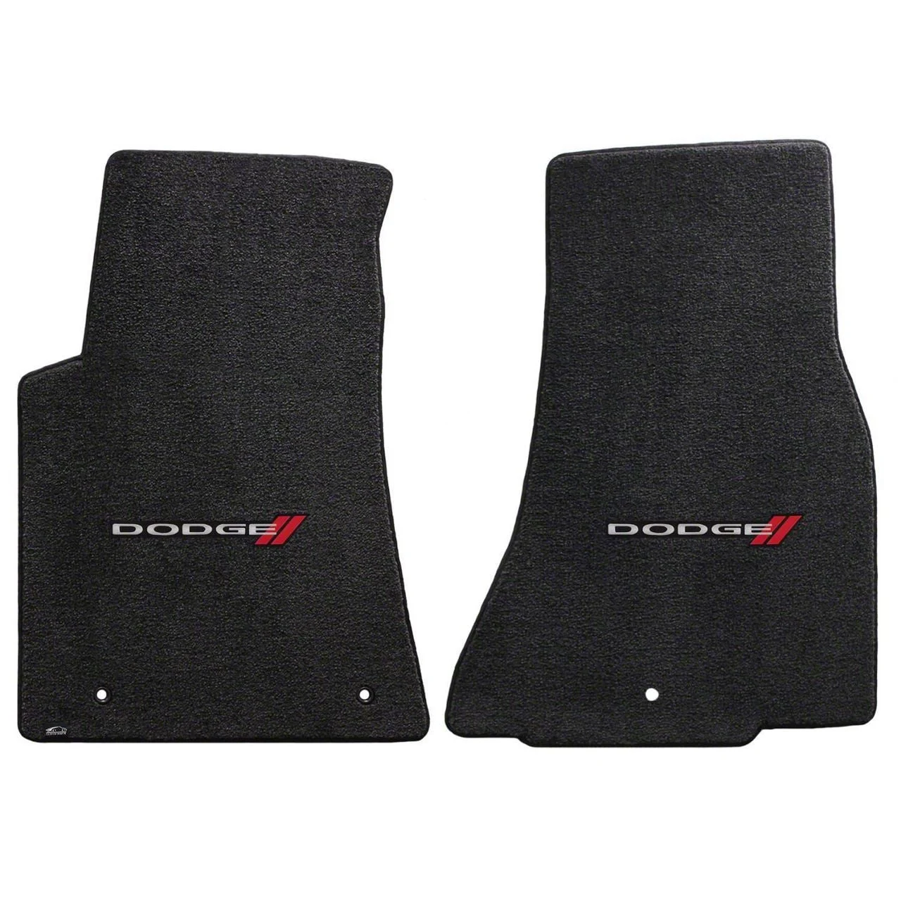 Lloyd Ultimat Front Floor Mats with Dodge Logo; Black (11-23 Challenger, Excluding AWD)