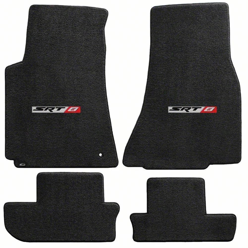 Lloyd Ultimat Front and Rear Floor Mats with SRT8 Logo; Black (08-10 Challenger)