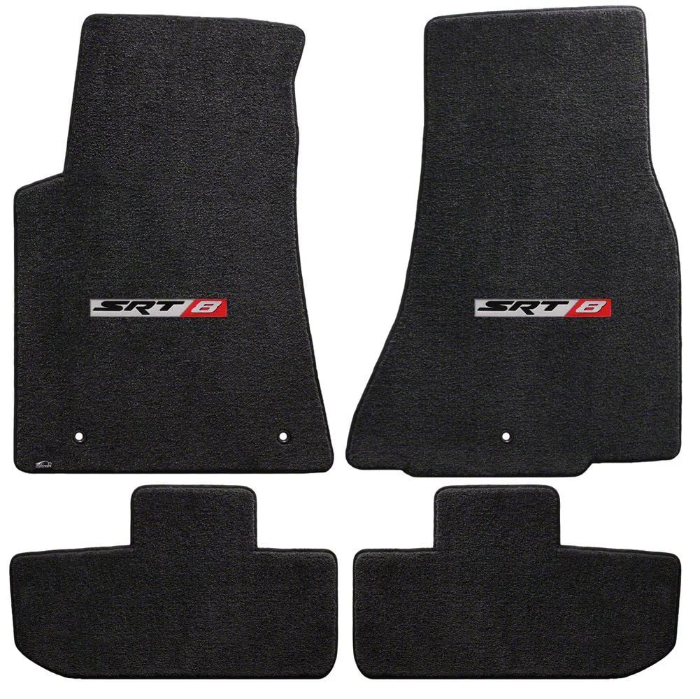 Lloyd Ultimat Front and Rear Floor Mats with SRT8 Logo; Black (11-23 Challenger, Excluding AWD)