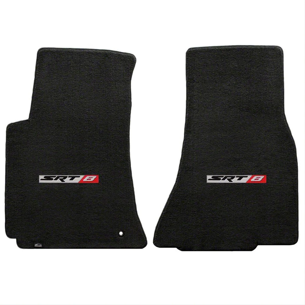 Lloyd Velourtex Front Floor Mats with SRT8 Logo; Black (08-10 Challenger)