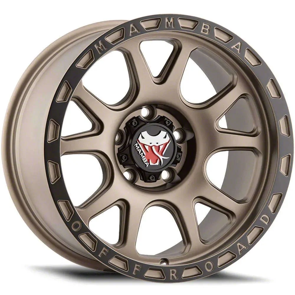Mamba Offroad Wheels M27 Matte Bronze with Black Lip 6-Lug Wheel; 17x9; 12mm Offset (07-13 Sierra 1500)