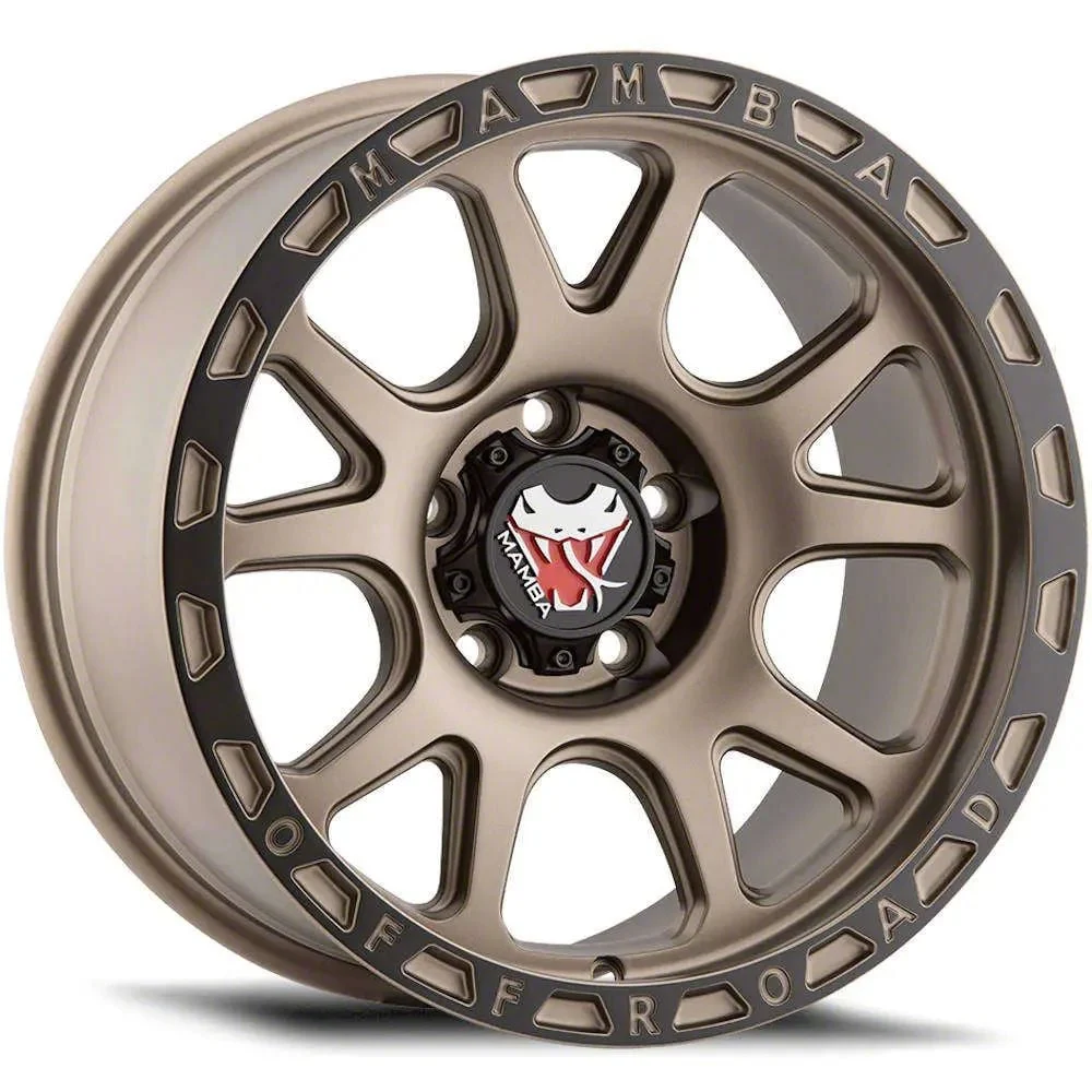 Mamba Offroad Wheels M27 Matte Bronze with Black Lip 6-Lug Wheel; 17x9; 12mm Offset (14-18 Silverado 1500)
