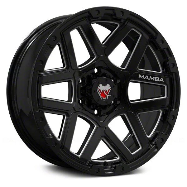 Mamba Offroad Wheels M23 Gloss Black Machined 6-Lug Wheel; 20x9; 12mm Offset (07-14 Yukon)