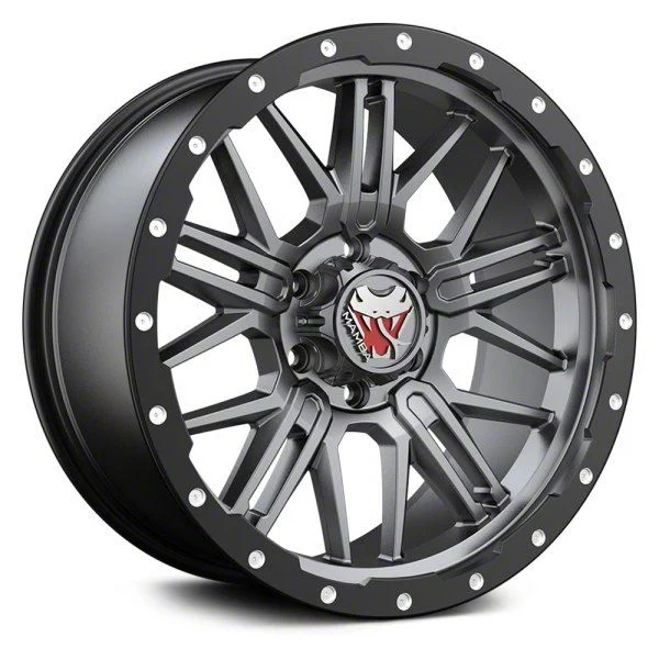 Mamba Offroad Wheels M25 Matte Gray with Black Lip 6-Lug Wheel; 18x9; 12mm Offset (07-14 Yukon)