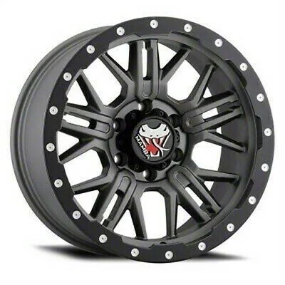 Mamba Offroad Wheels M25 Matte Gray with Black Lip 6-Lug Wheel; 18x9; -12mm Offset (14-18 Sierra 1500)