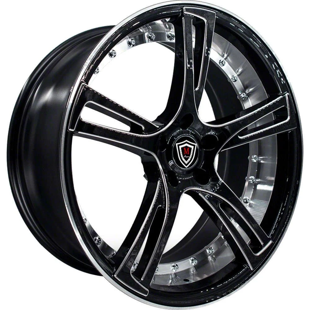 Marquee Wheels MDR3247 Gloss Black Milled Wheel; 20x9; 15mm Offset (08-23 RWD Challenger)