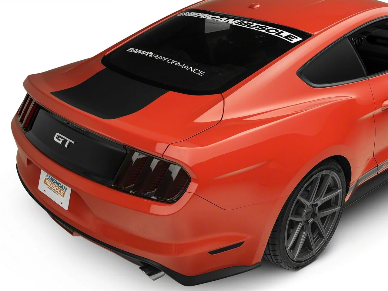 SEC10 Rear Decklid Accent Decal; Matte Black (15-23 Mustang)