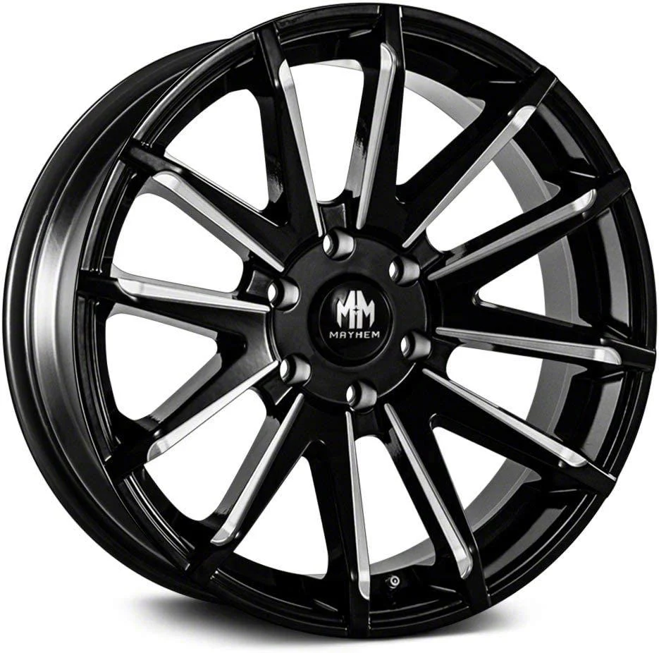 Mayhem Wheels Crossfire Gloss Black Milled 6-Lug Wheel; 22x9.5; 25mm Offset (04-08 F-150)