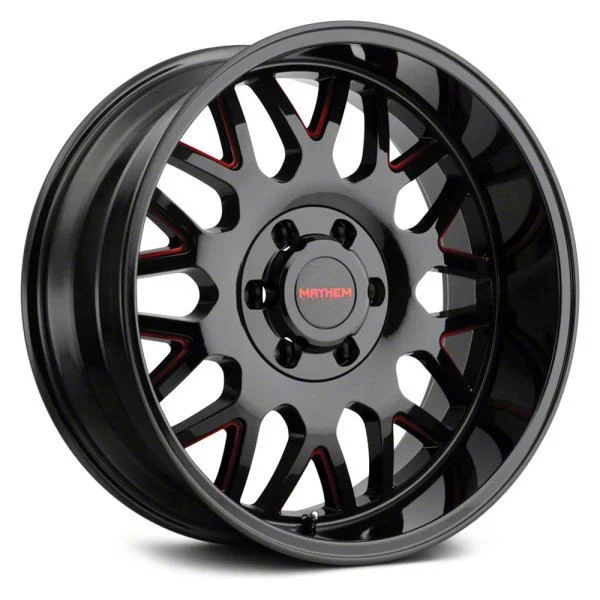 Mayhem Wheels Tripwire Black with Prism Red 6-Lug Wheel; 20x10; -19mm Offset (04-08 F-150)