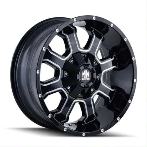Mayhem Wheels Fierce Gloss Black Milled 6-Lug Wheel; 18x9; -12mm Offset (07-14 Tahoe)