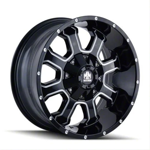 Mayhem Wheels Fierce Gloss Black Milled 6-Lug Wheel; 20x9; 18mm Offset (07-14 Tahoe)