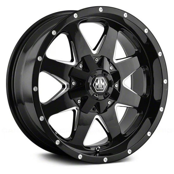 Mayhem Wheels Tank Gloss Black Milled 6-Lug Wheel; 18x9; -12mm Offset (07-14 Tahoe)