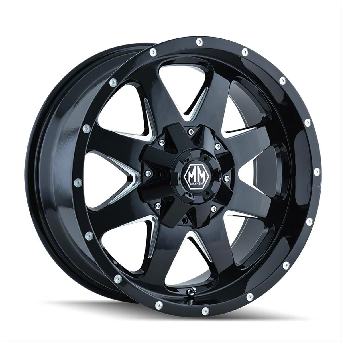 Mayhem Wheels Tank Gloss Black Milled 6-Lug Wheel; 20x9; 18mm Offset (07-14 Tahoe)