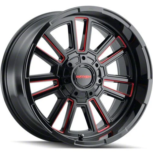 Mayhem Wheels Apollo Gloss Black with Prism Red 6-Lug Wheel; 20x10; -19mm Offset (07-14 Yukon)