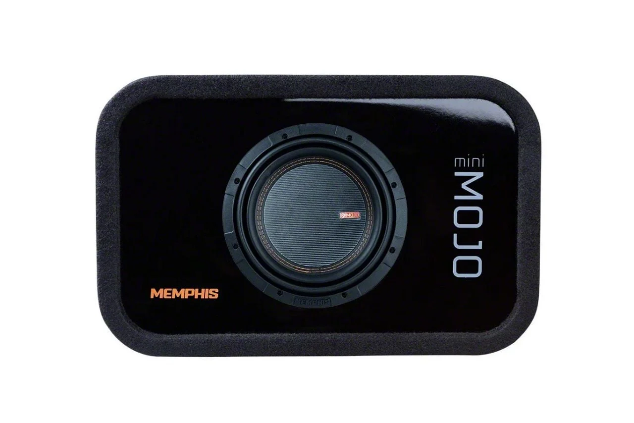 Memphis Audio MOJO Mini Single 8-Inch Loaded Subwoofer Enclosure; 1 ohm (Universal; Some Adaptation May Be Required)