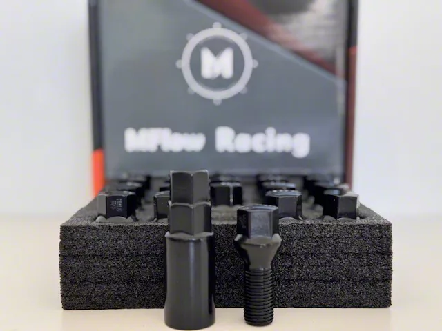 MFlow Racing Black Conical Seat Lug Bolt Set with Key; M14x1.5 (10-24 Camaro)
