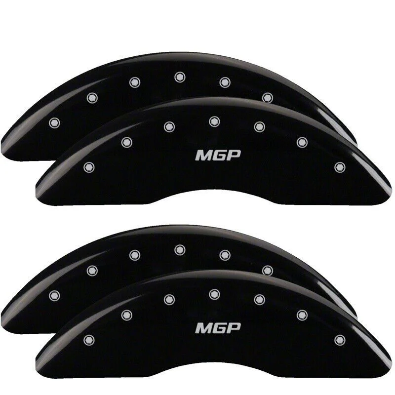 MGP Brake Caliper Covers with MGP Logo; Black; Front and Rear (19-26 RAM 3500 SRW)