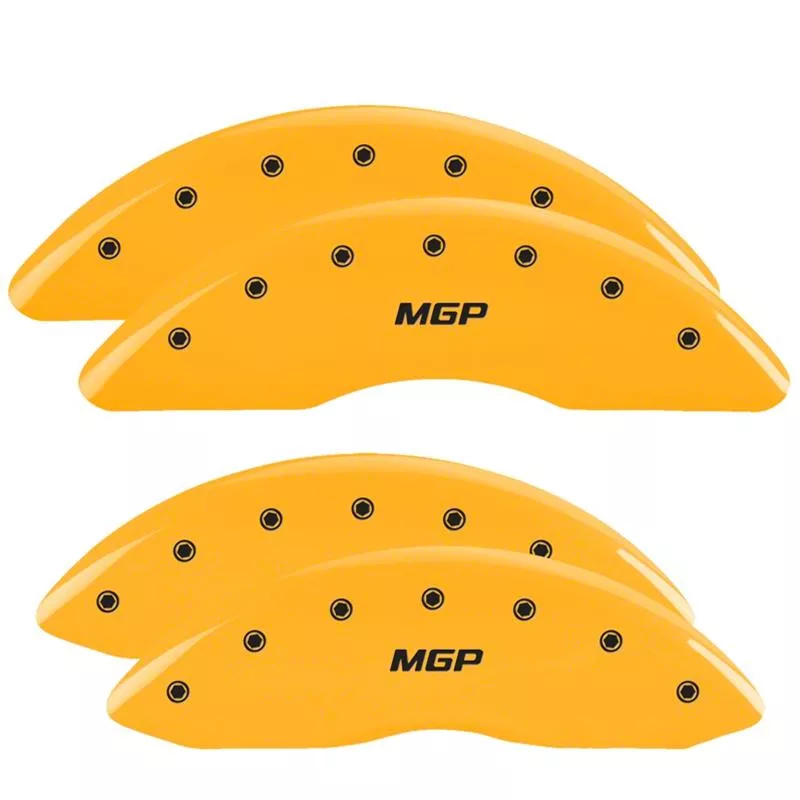 MGP Brake Caliper Covers with MGP Logo; Yellow; Front and Rear (11-18 RAM 3500 SRW)