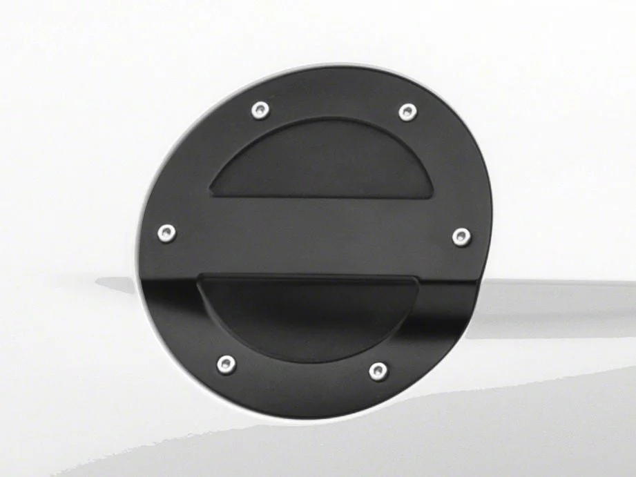 MMD Billet Aluminum Fuel Door; Black (15-23 Mustang)