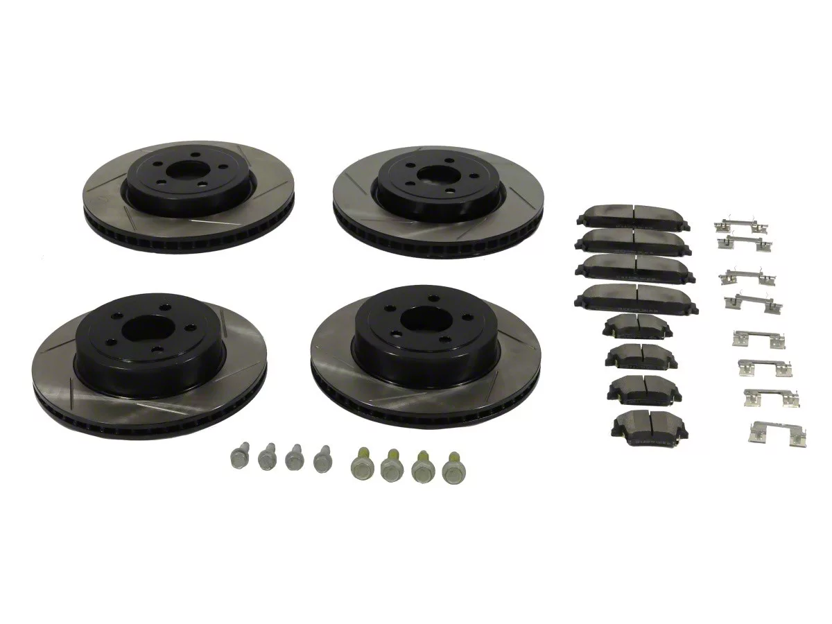 Mopar Performance Slotted Brake Rotor and Pad Kit; Front and Rear (15-23 Challenger w/ Dual Piston Front Calipers)