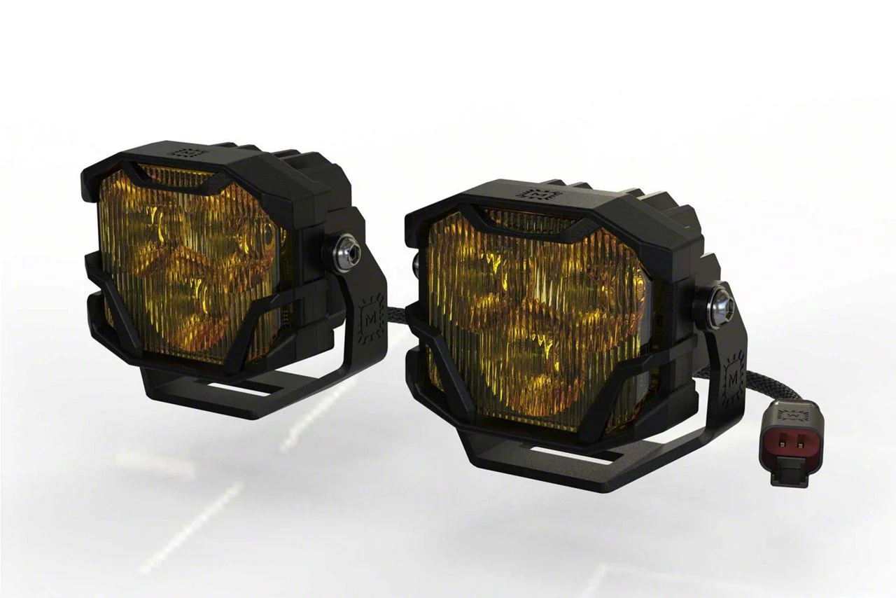 Morimoto 4Banger HXB LED Light Pods; Yellow SAE Wide Beam (Universal; Some Adaptation May Be Required)