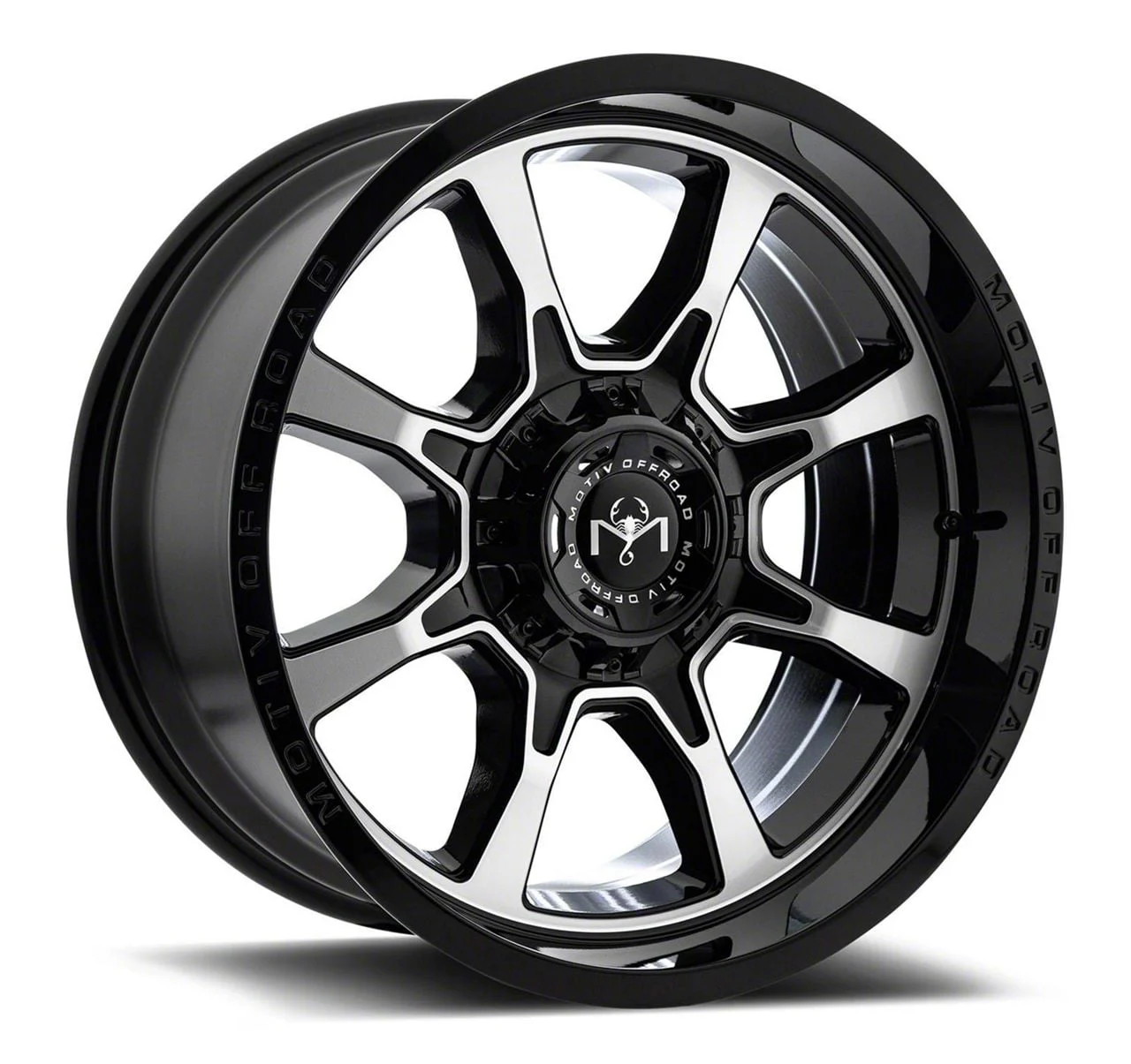 Motiv Offroad Glock Gloss Black Machined 6-Lug Wheel; 20x9; 18mm Offset (14-18 Sierra 1500)