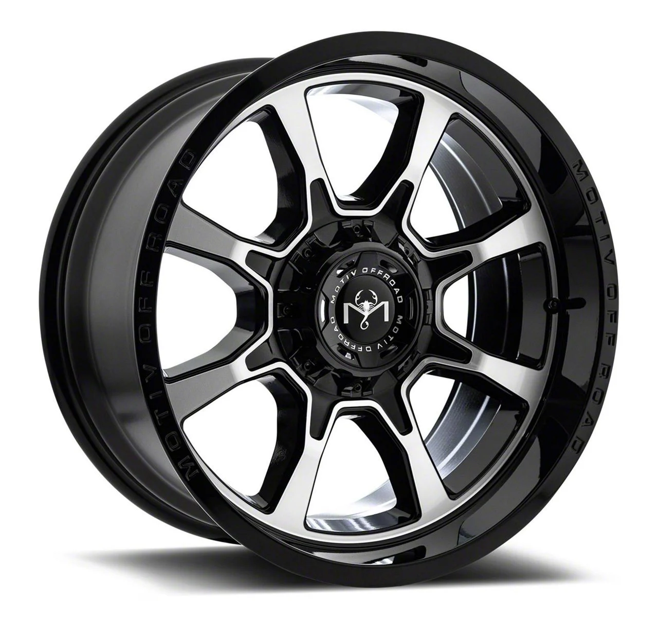 Motiv Offroad Glock Gloss Black with Chrome Accents 6-Lug Wheel; 20x9; 18mm Offset (07-14 Yukon)