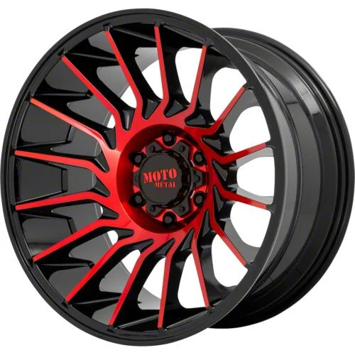 Moto Metal MO807 Gloss Black Machined with Red Tint 6-Lug Wheel; 20x10; -18mm Offset (04-08 F-150)