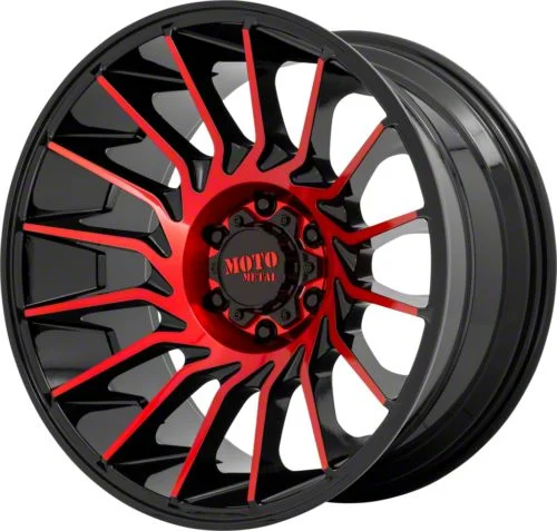 Moto Metal MO807 Gloss Black Machined with Red Tint 6-Lug Wheel; 22x10; -18mm Offset (07-14 Tahoe)