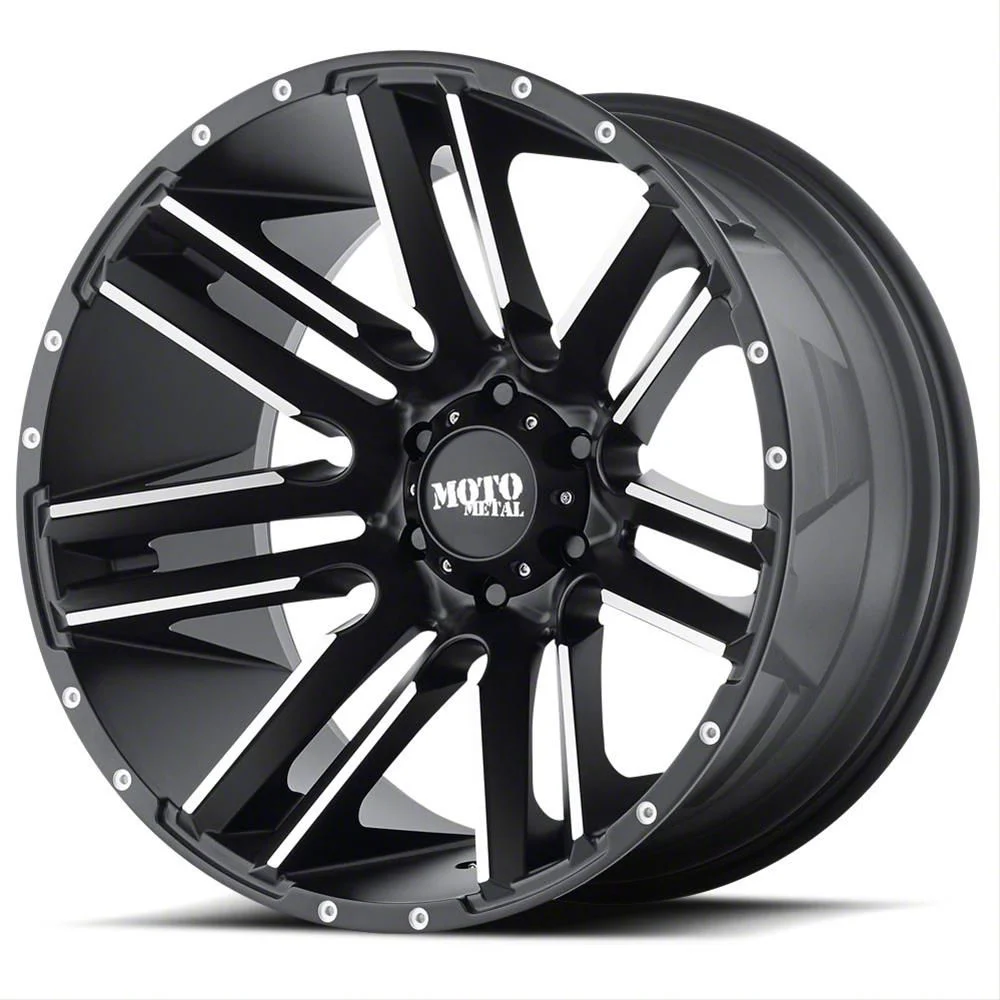 Moto Metal Razor Satin Black Machined 6-Lug Wheel; 22x12; -44mm Offset (07-14 Tahoe)
