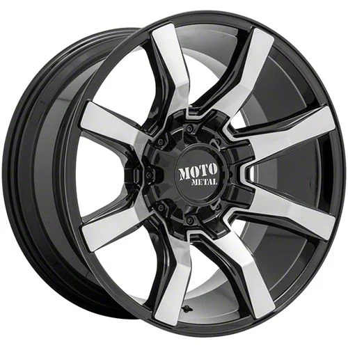Moto Metal Spider Gloss Black Machined 6-Lug Wheel; 20x9; 0mm Offset (07-14 Tahoe)