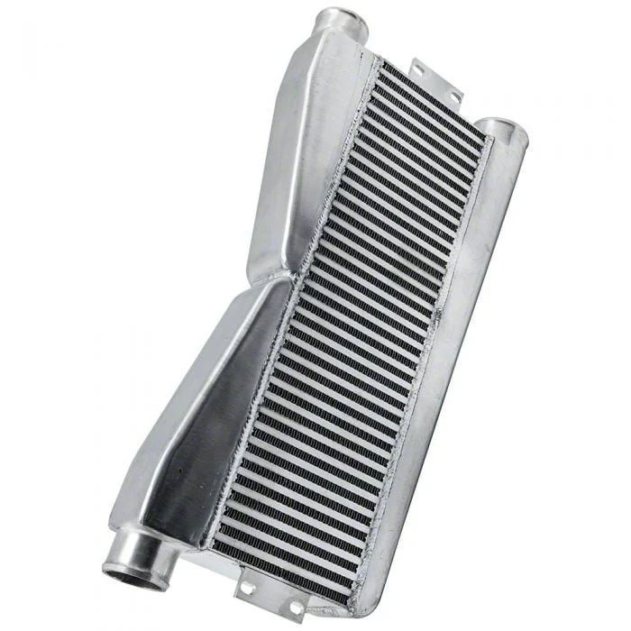 Aluminum Twin Turbo Intercooler with 2.50-Inch Inlet/3-Inch Outlet; 28-Inch x 12-Inch x 3-Inch (Universal; Some Adaptation May Be Required)