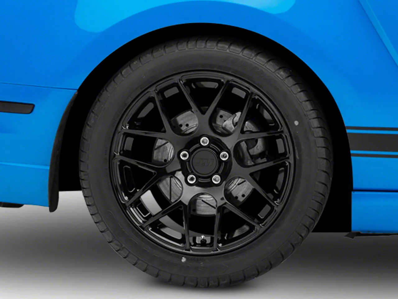 AMR Gloss Black Wheel; Rear Only; 18x10; 45mm Offset (10-14 Mustang)