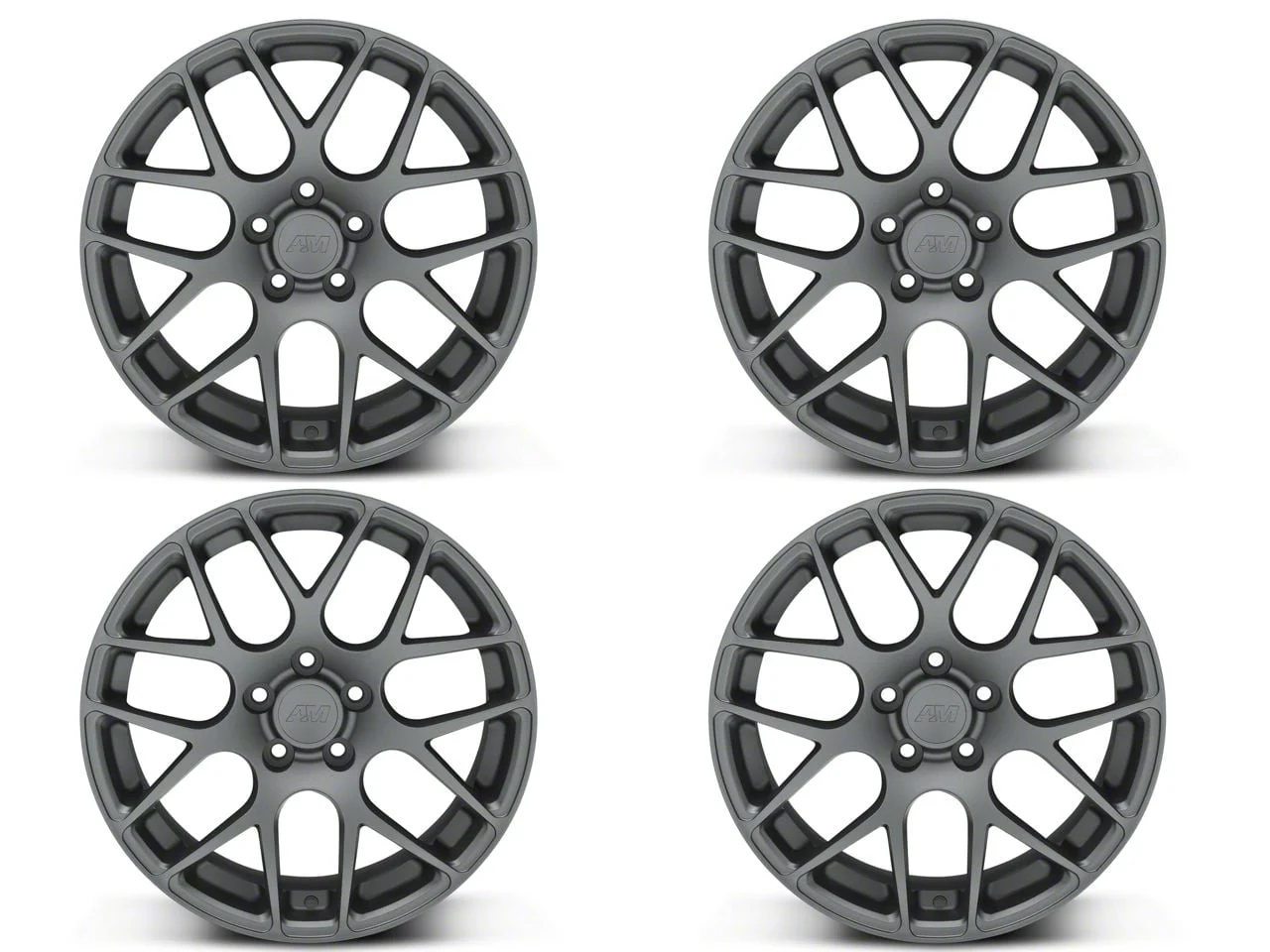 AMR Charcoal 4-Wheel Kit; 18x9; 30mm Offset (10-14 Mustang, Excluding 13-14 GT500)