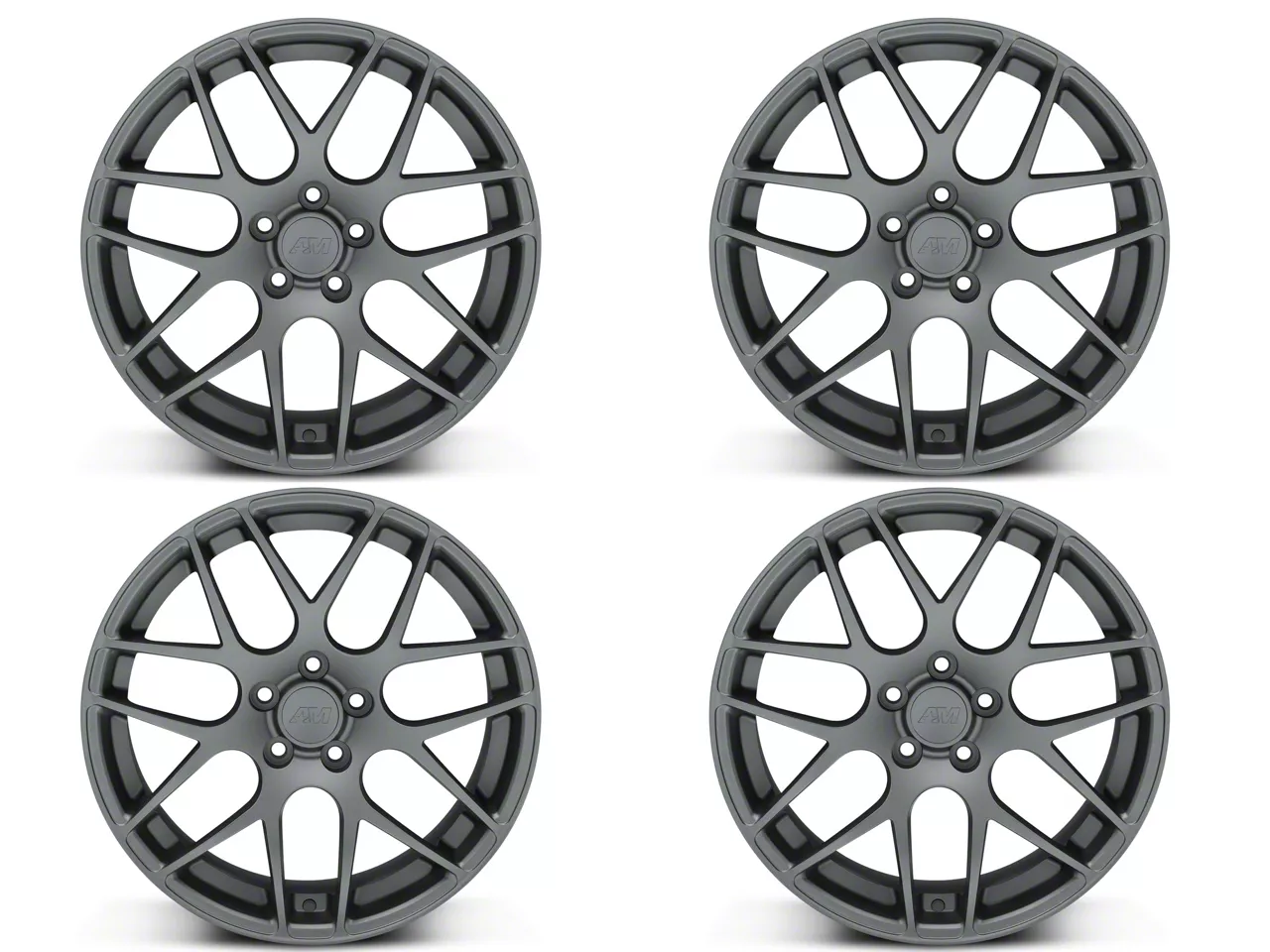 AMR Charcoal 4-Wheel Kit; 19x8.5; 30mm Offset (10-14 Mustang)