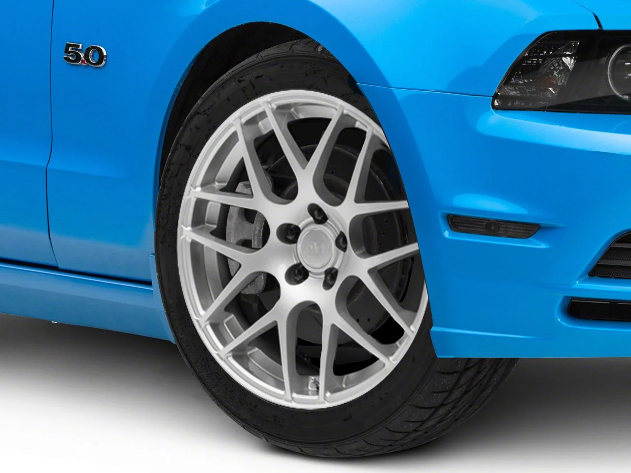 AMR Silver 4-Wheel Kit; 19x8.5; 30mm Offset (10-14 Mustang)