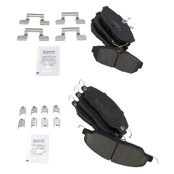 Ceramic Brake Pads; Front and Rear (05-14 Mustang GT w/o Performance Pack, V6)