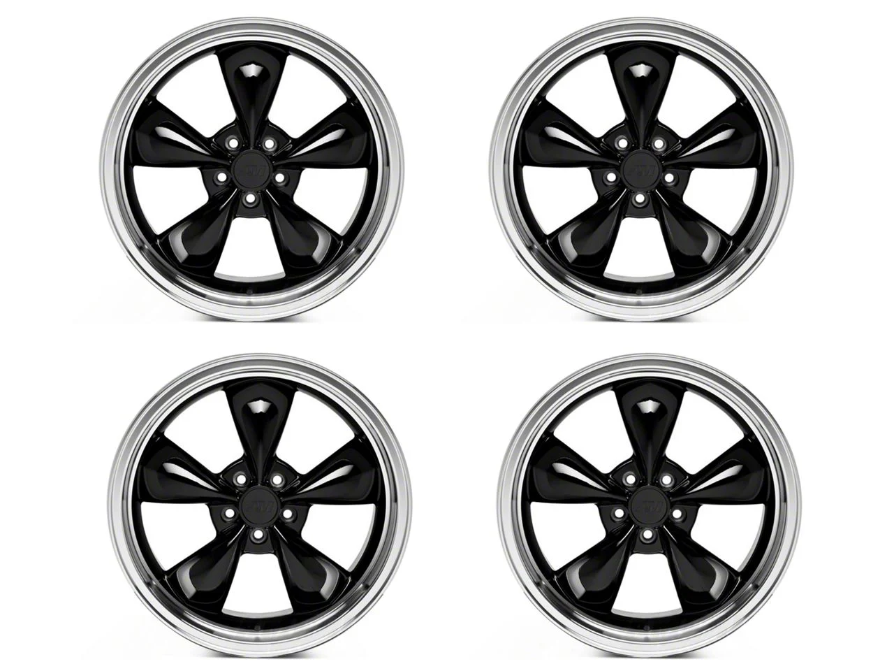 Deep Dish Bullitt Gloss Black 4-Wheel Kit; 20x8.5; 38mm Offset (2010 Mustang GT; 10-14 Mustang V6)
