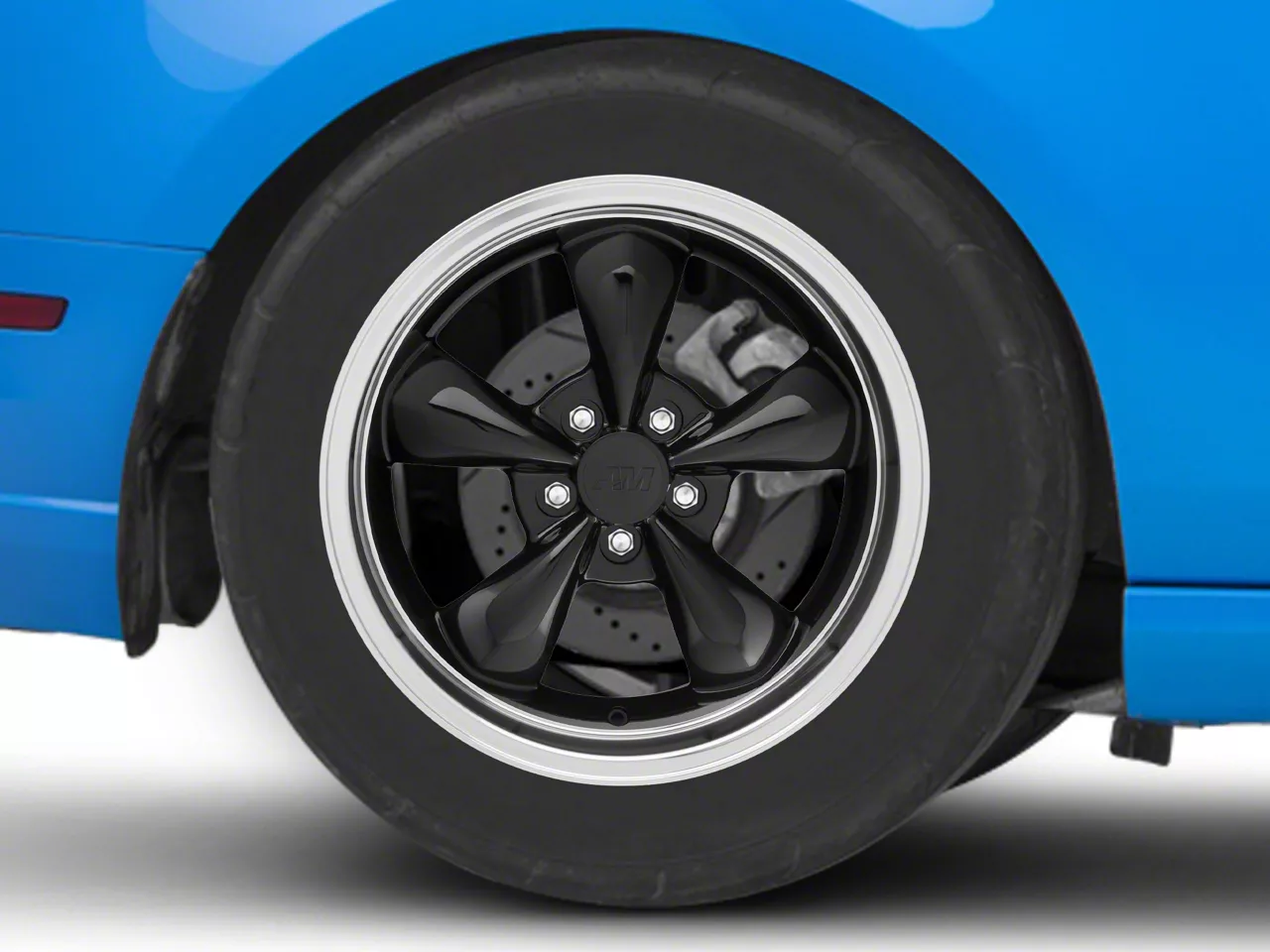 Deep Dish Bullitt Gloss Black Wheel; Rear Only; 18x10; 45mm Offset (10-14 Mustang GT w/o Performance Pack, V6)