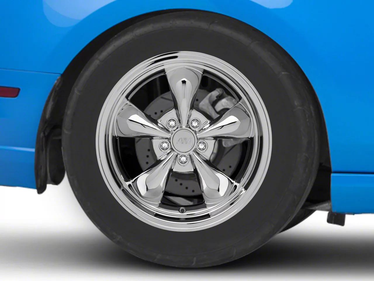Deep Dish Bullitt Chrome Wheel; Rear Only; 18x10; 45mm Offset (10-14 Mustang GT w/o Performance Pack, V6)