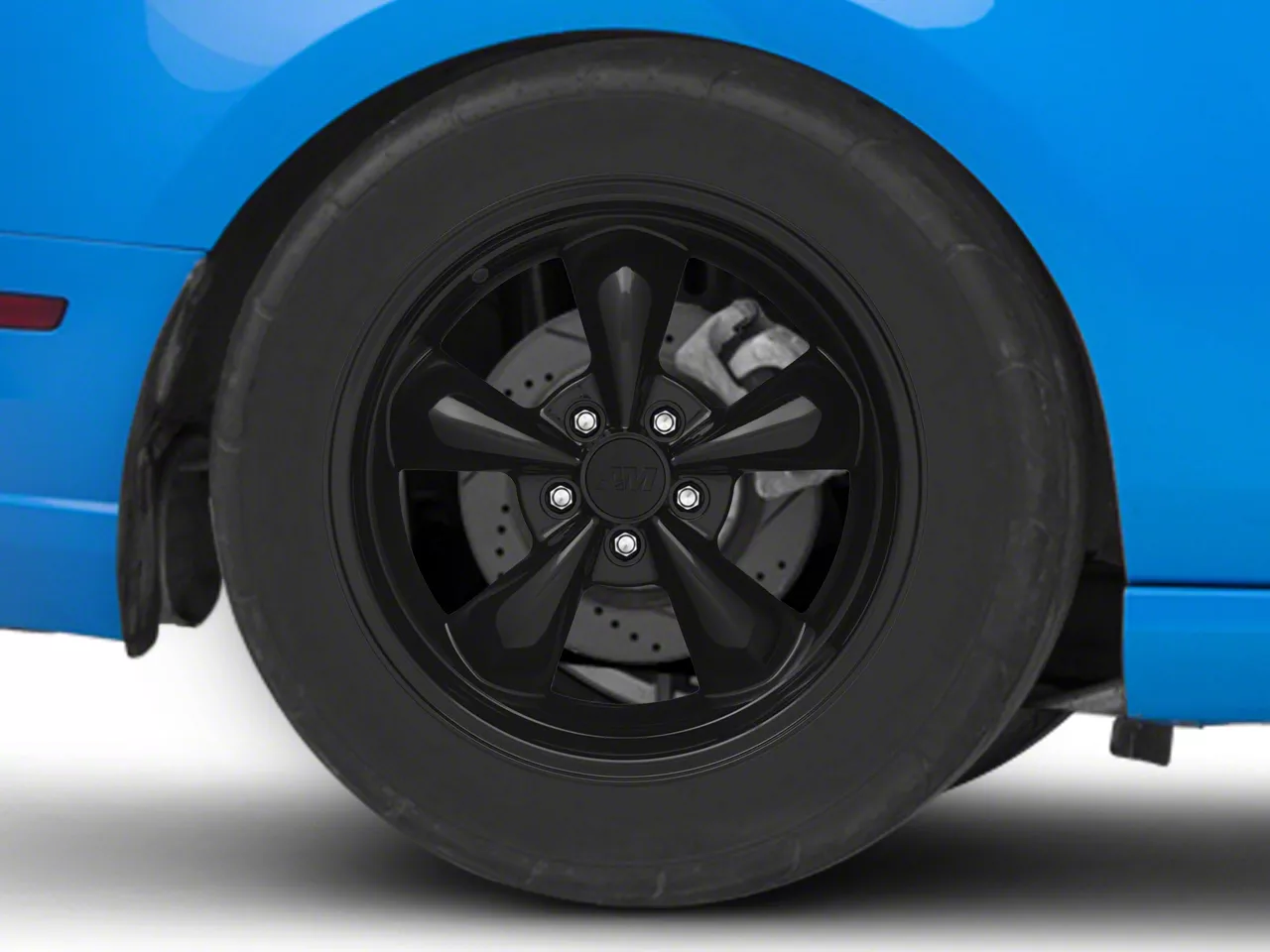 Deep Dish Bullitt Solid Gloss Black Wheel; Rear Only; 18x10; 45mm Offset (10-14 Mustang GT w/o Performance Pack, V6)