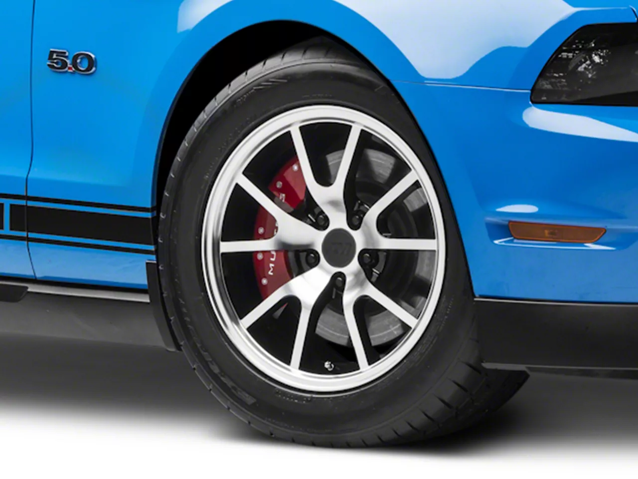 FR500 Style Gloss Black Machined Wheel; 17x9; 30mm Offset (2010 Mustang GT; 10-14 Mustang V6)