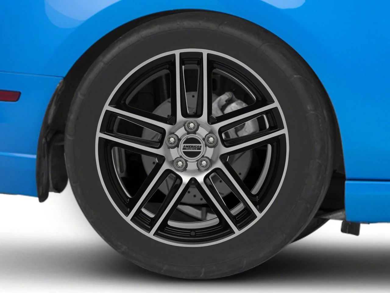 Laguna Seca Style Gloss Black Machined Wheel; Rear Only; 19x10; 47.5mm Offset (10-14 Mustang)