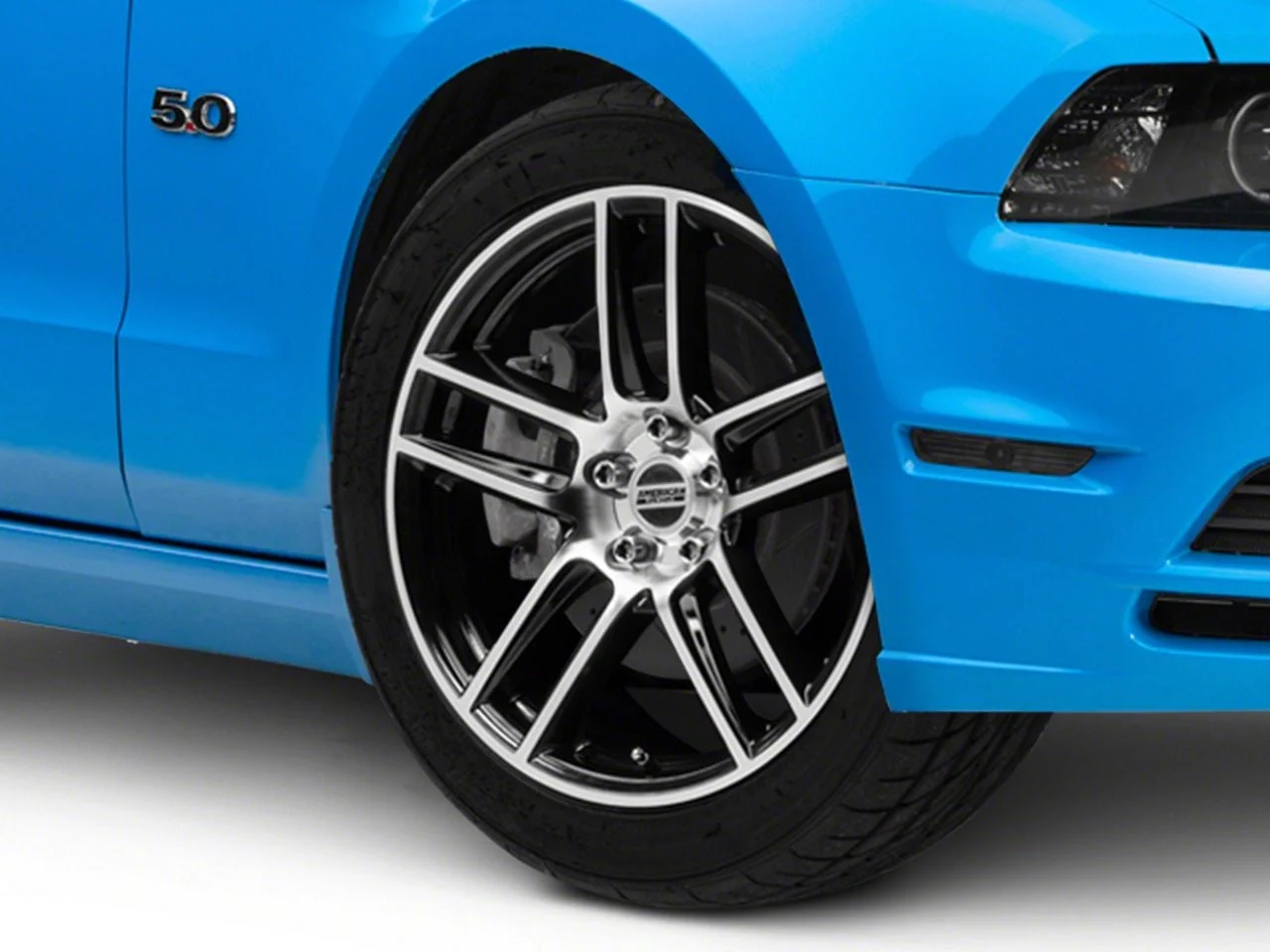 Laguna Seca Style Gloss Black Machined Wheel; 19x9; 42mm Offset (10-14 Mustang)