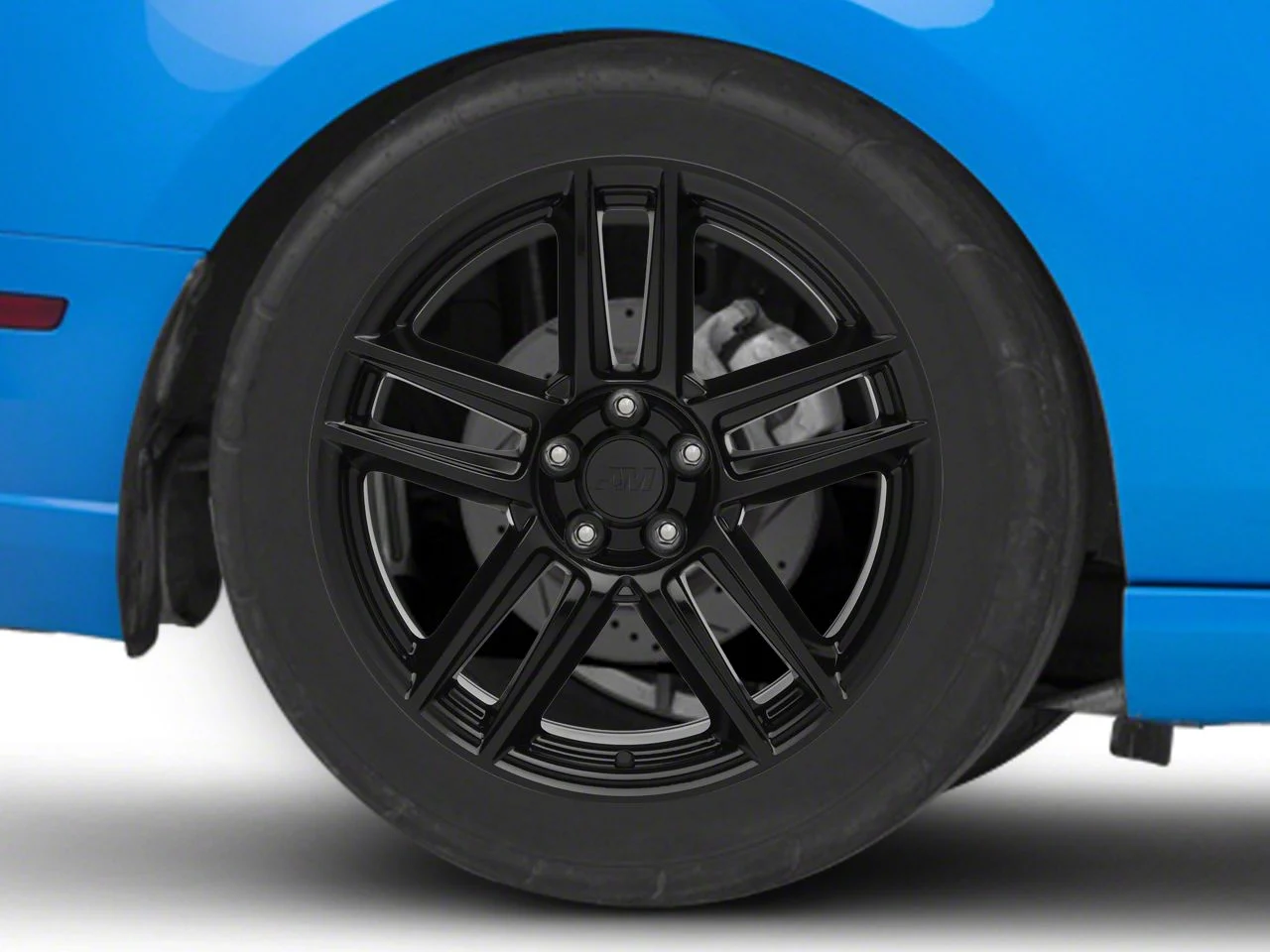 Laguna Seca Style Gloss Black Wheel; Rear Only; 19x10; 47.5mm Offset (10-14 Mustang)